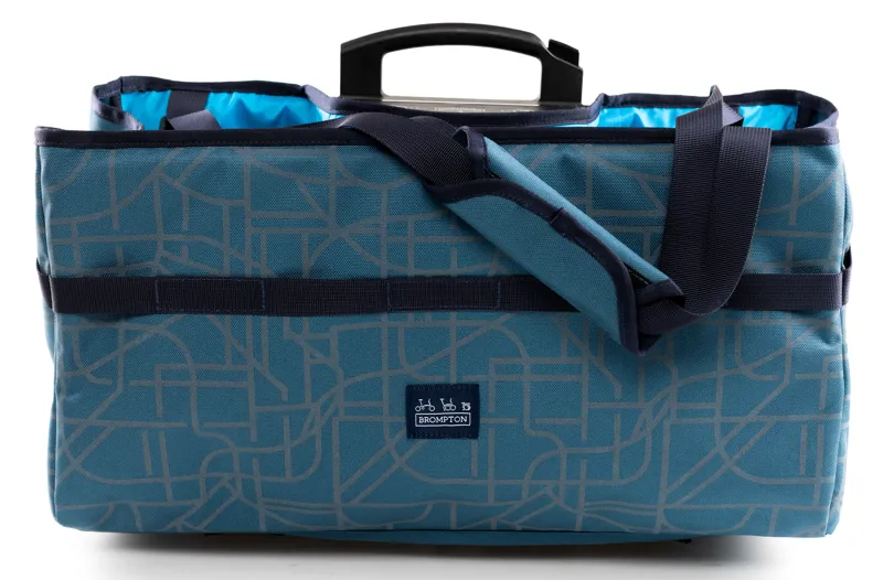 Brompton Bright Night Electric Basket Bag Reflective in Dusk Blue 22L-1